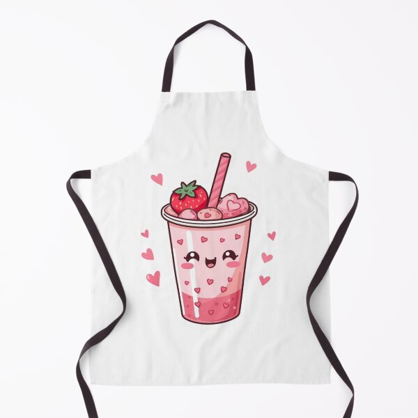 Item preview, Cute Kawaii Strawberry Milkshake – Adorable Pink Drink with Hearts designed and sold by Brain shot.
