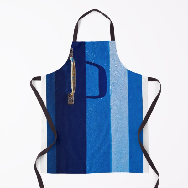 Item preview, Vibrant Blue Door With Rustic Metal Handle And Dramatic Shadow On Bright Wall designed and sold by Nmallia.