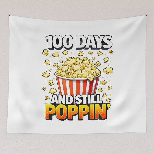 Item preview, 100 Days And Still Poppin Orange Yellow Gradient Bold 100th Day Of School Popcorn Teacher Shirt designed and sold by JaaCreativeShop.