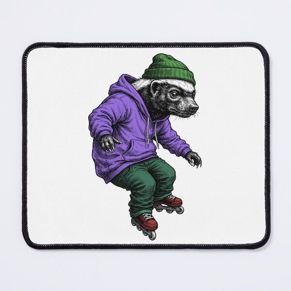 Item preview, Honey badger on roller skates designed and sold by krabbaraban.