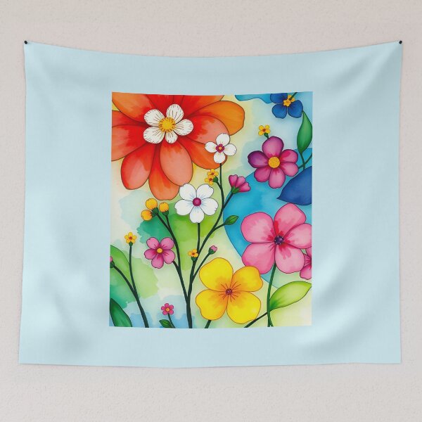 Item preview, Vibrant Watercolor Little Flowers designed and sold by Sachie's Studio.