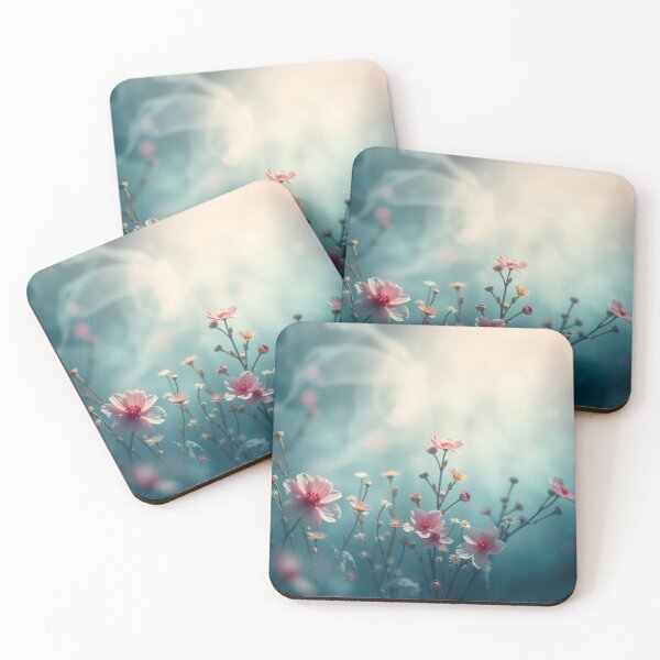 Item preview, Pink Flowers in Mist Little Flowers designed and sold by Sachie's Studio.