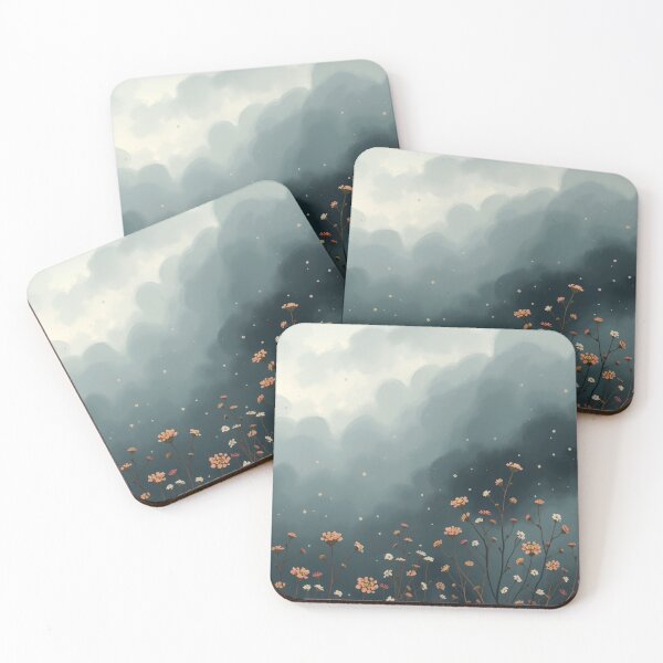 Item preview, Peach Flowers and Stormy Skies Little Flowers designed and sold by Sachie's Studio.