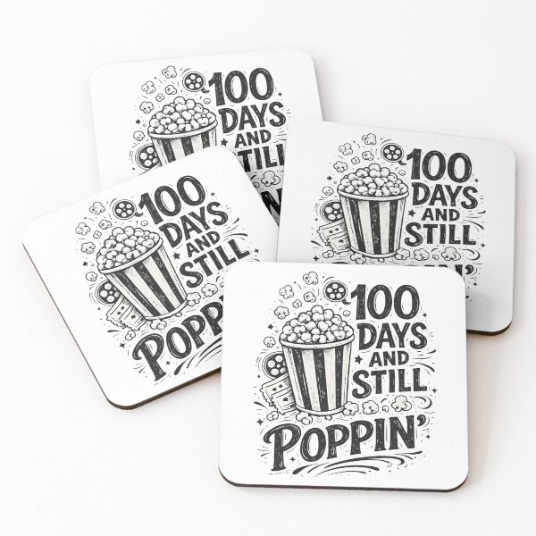 Item preview, 100 Days And Still Poppin Hand Drawn Sketch Black White 100th Day Of School Teacher Shirt designed and sold by JaaCreativeShop.