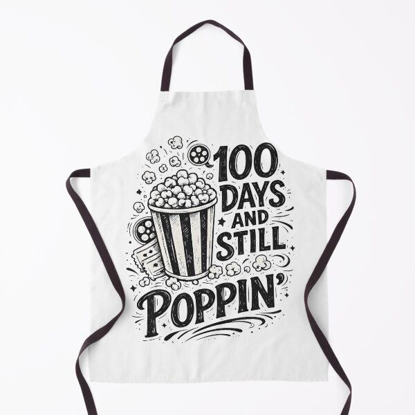Item preview, 100 Days And Still Poppin Hand Drawn Sketch Black White 100th Day Of School Teacher Shirt designed and sold by JaaCreativeShop.