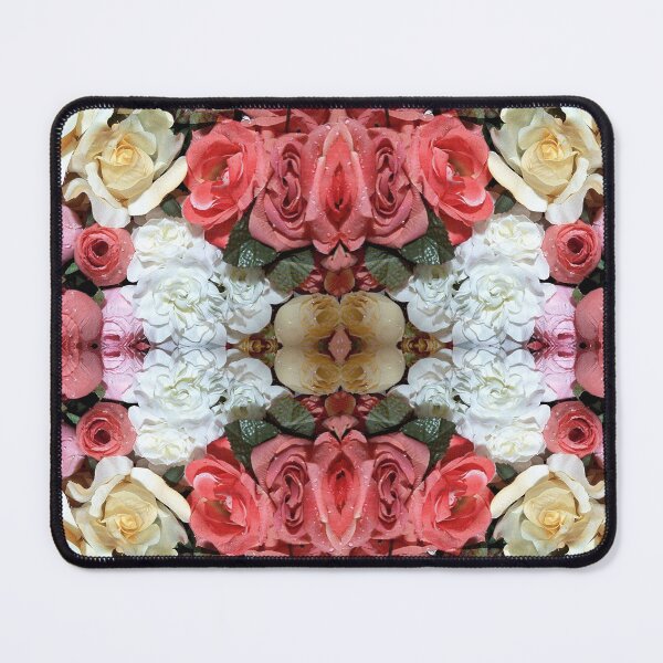 Item preview, Reverse Mirror White Red Roses Flower Garden Bouquet designed and sold by BGGretchen.