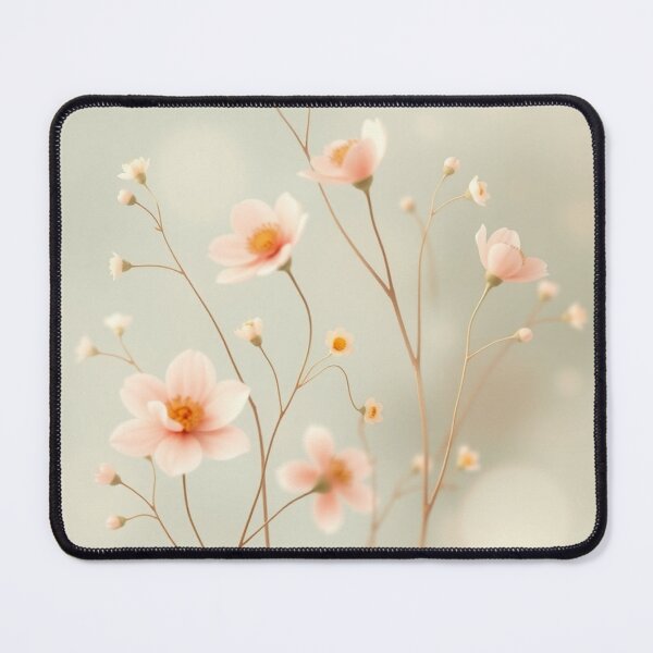 Item preview, Peach and Green Floral Bokeh Little Flowers designed and sold by Sachie's Studio.