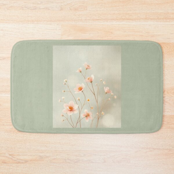 Item preview, Peach and Green Floral Bokeh Little Flowers designed and sold by Sachie's Studio.
