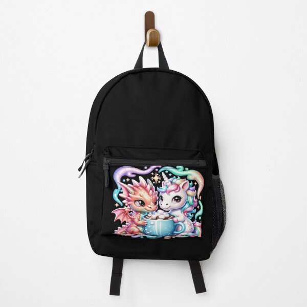 Item preview, Cute Dragon and Unicorn – Magical Hot Chocolate Illustration designed and sold by GraphGUY.