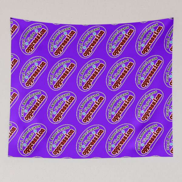 Item preview, Real Americans fight oppression, violet background designed and sold by mntimg.