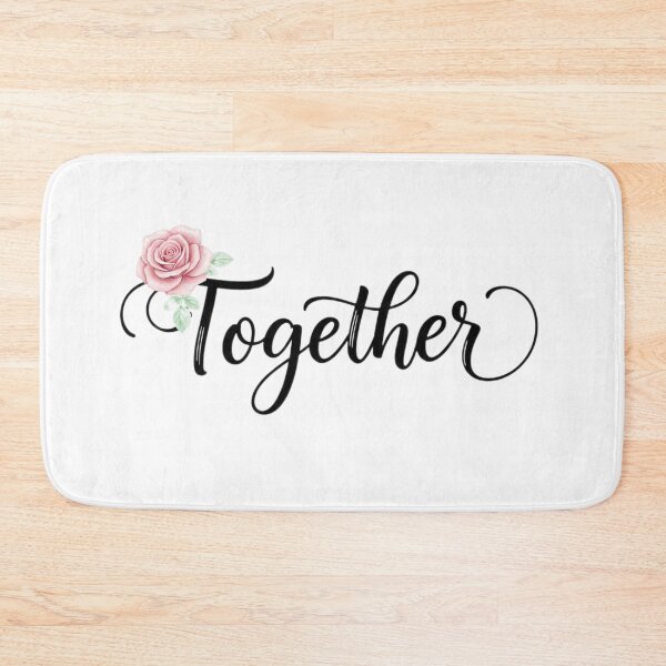 Item preview, "Together Forever: Elegant Calligraphy with Pink Rose Accent" designed and sold by Blue Bird  Designs.