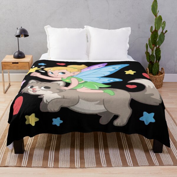 Item preview, Mischievous Fairy Riding a Flying Cat – Magical Fantasy Illustration designed and sold by GraphGUY.