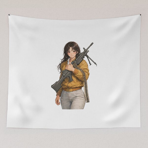 Item preview, Machine Gun Girl designed and sold by RAWLIFEGRAPHIC.
