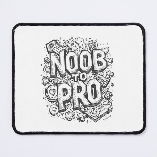 Item preview, Noob to pro gamer slogan designed and sold by CleanDecor.