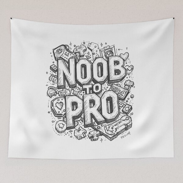 Item preview, Noob to pro gamer slogan designed and sold by CleanDecor.