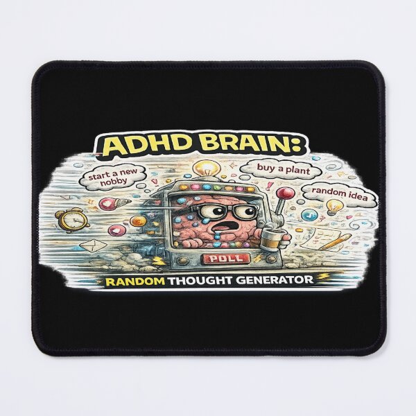 Item preview, ADHD Brain Random Thought Generator Funny Meme DesignADHD Brain Random Thought Generator Funny Meme Design designed and sold by FeralMindStudio.