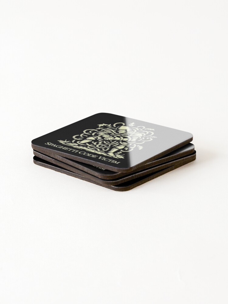 Thumbnail 4 of 5, Coasters (Set of 4), Knight Tangled In Ropes Code designed and sold by GemiGarp.