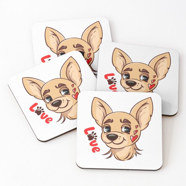 Item preview, Cute Chihuahua with Hearts. Sweet beloved puppy designed and sold by JuKoArt.