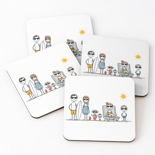 Item preview, Family has fun at the beach designed and sold by anytka.