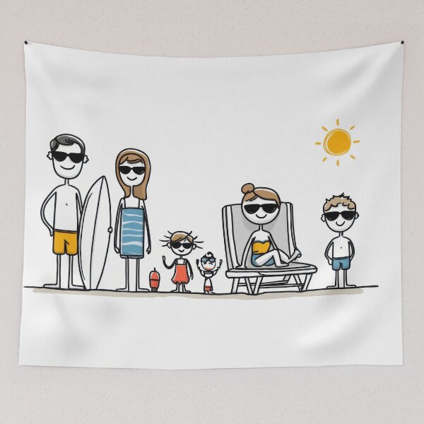 Item preview, Family has fun at the beach designed and sold by anytka.