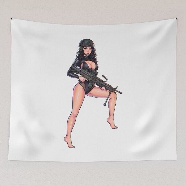 Item preview, Machine Gun Girl designed and sold by RAWLIFEGRAPHIC.