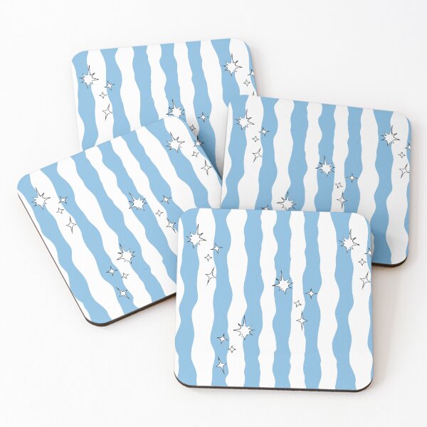 Item preview, Starry Hand-Drawn Vertical Stripes Print - Sky Blue designed and sold by Daniel Bevis Design.