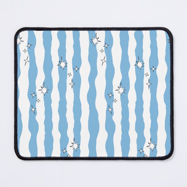 Item preview, Starry Hand-Drawn Vertical Stripes Print - Sky Blue designed and sold by Daniel Bevis Design.