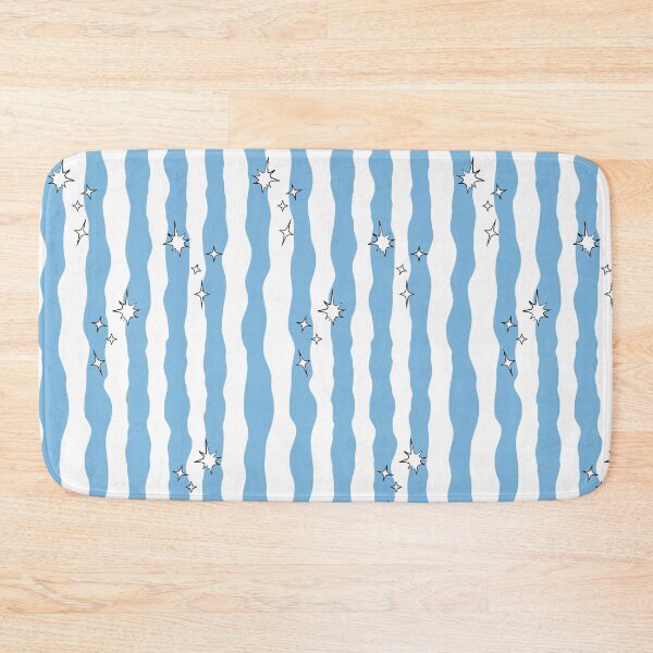 Item preview, Starry Hand-Drawn Vertical Stripes Print - Sky Blue designed and sold by Daniel Bevis Design.