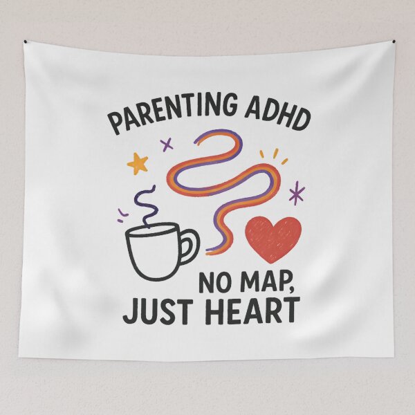 Item preview, Parenting ADHD – No Map, Just Heart Funny ADHD Mom Life Design designed and sold by MomParentADHD.