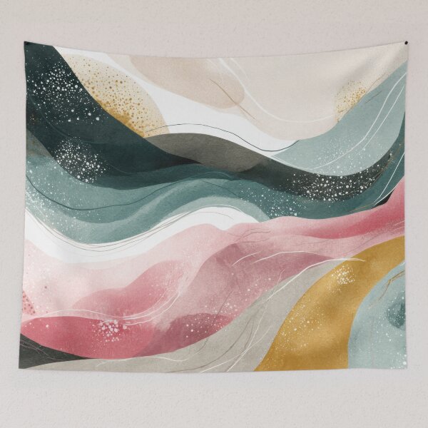 Item preview, Colorful abstract waves in art designed and sold by anytka.