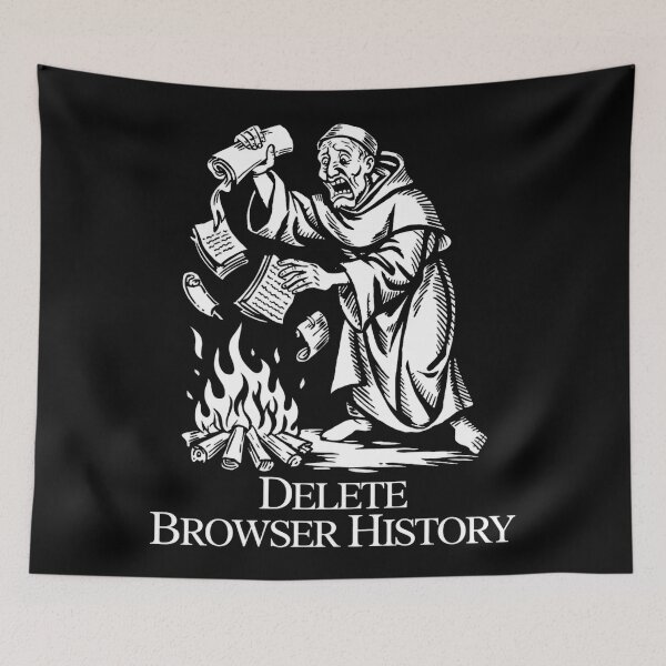 Item preview, Monk Burning Books Browser History designed and sold by SignumShop.