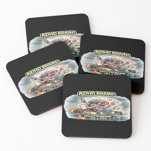 Item preview, ADHD Brain Multitasking Like a Pro Funny Productivity Meme designed and sold by FeralMindStudio.