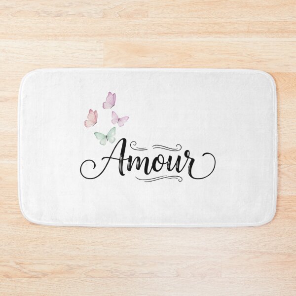 Item preview, "Vintage Amour: French Script with Watercolor Butterflies" designed and sold by Blue Bird  Designs.