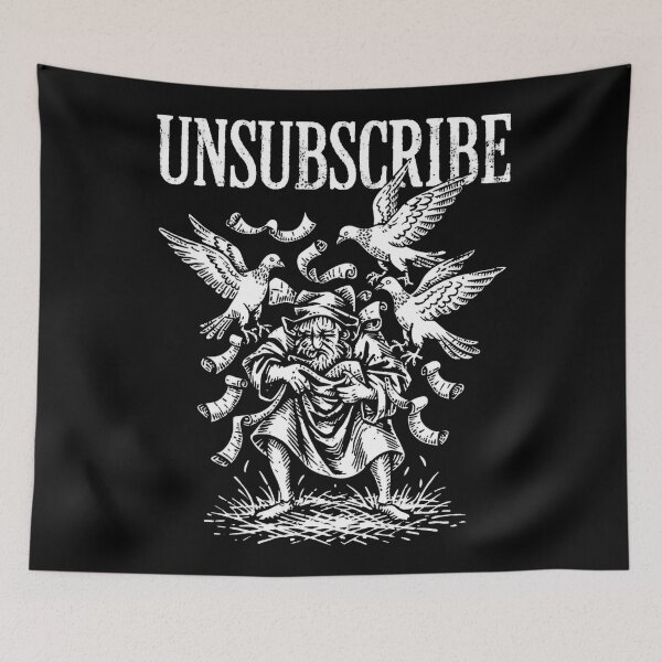 Item preview, Man Attacked By Birds Unsubscribe designed and sold by SignumShop.