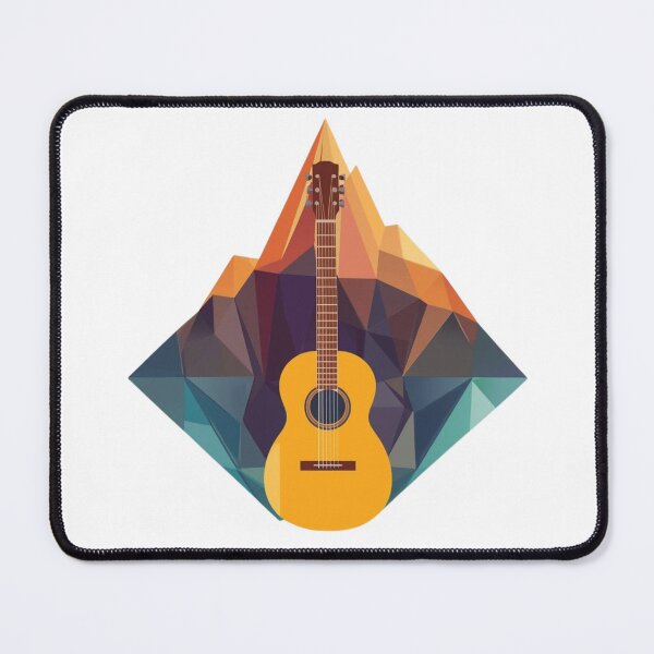 Item preview, Geometric classical guitar in low poly landscape designed and sold by StormArte.