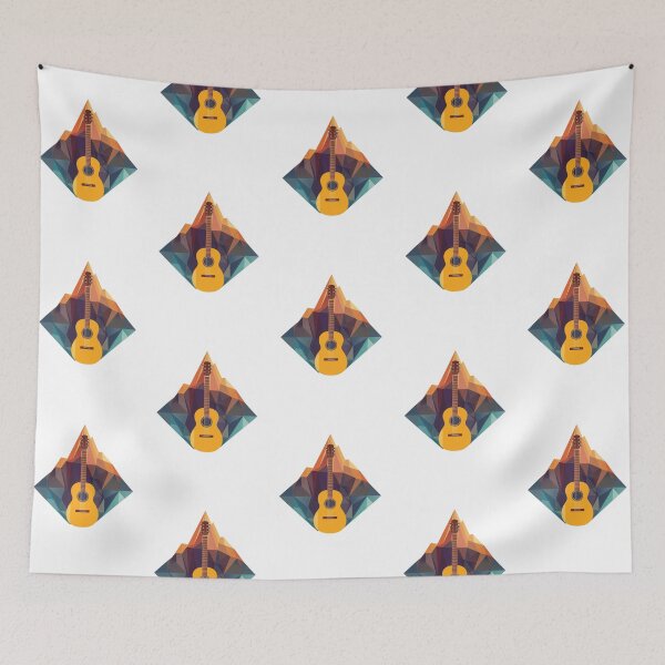 Item preview, Geometric classical guitar in low poly landscape designed and sold by StormArte.
