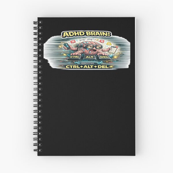 Item preview, ADHD Brain Ctrl Alt Del Funny Reset Tech Meme designed and sold by FeralMindStudio.