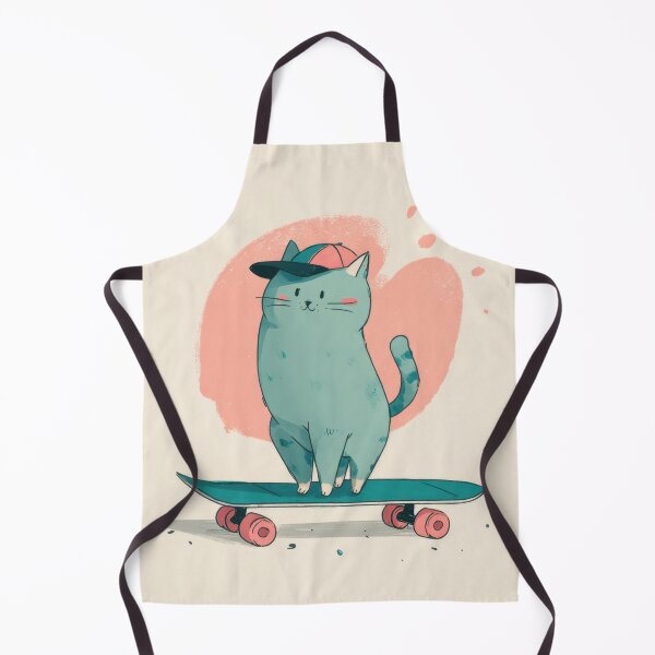 Item preview, Cat on skateboard wearing a cap designed and sold by anytka.