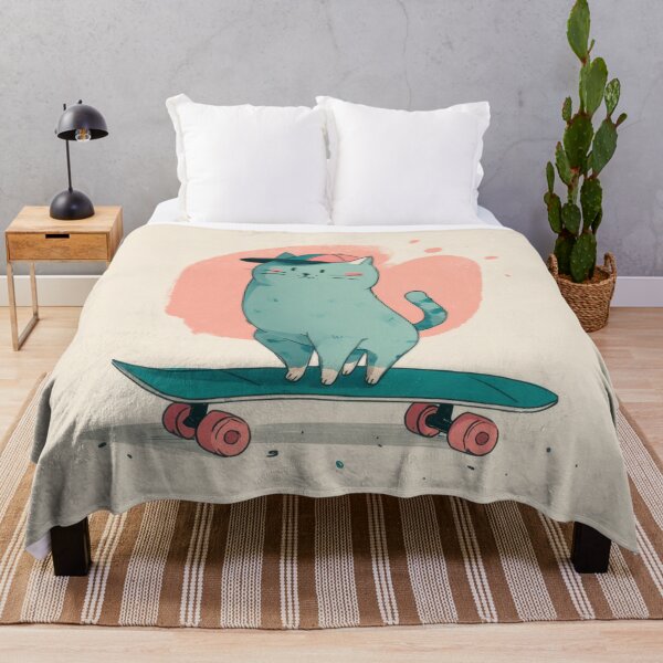 Item preview, Cat on skateboard wearing a cap designed and sold by anytka.