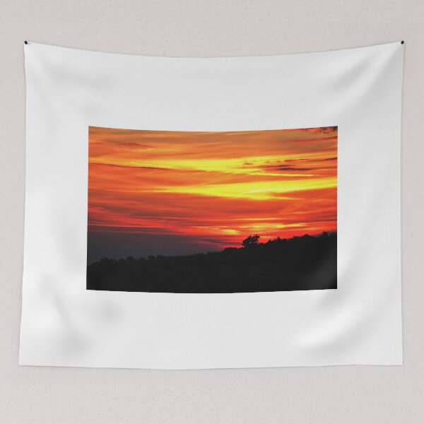 Item preview, Dramatic red sky during sunset over the sea designed and sold by grande76.