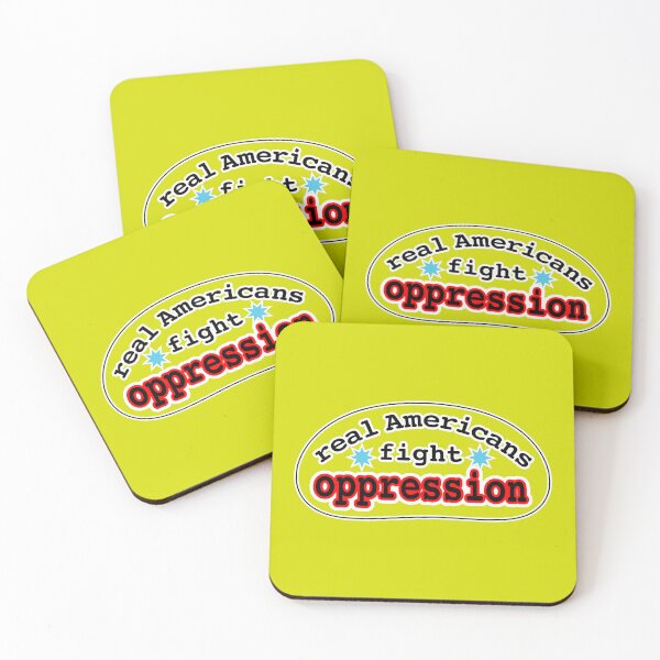 Item preview, Real Americans fight oppression, yellow background designed and sold by mntimg.