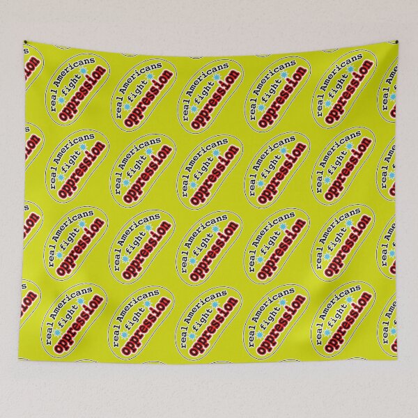 Item preview, Real Americans fight oppression, yellow background designed and sold by mntimg.