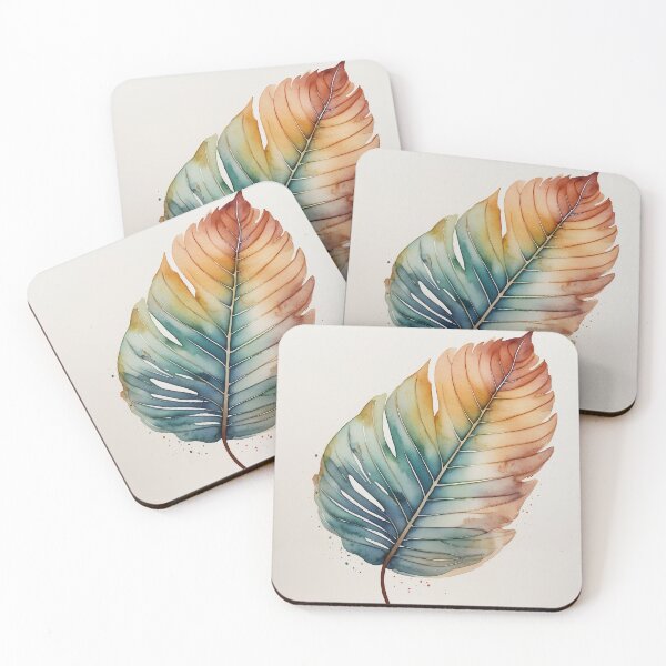 Item preview, Curved Watercolor Boho Leaf Illustration designed and sold by sana designer.