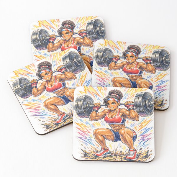 Item preview, Retro Anime Fitness Girl Squat Explosive Power designed and sold by JonelleTshirts.