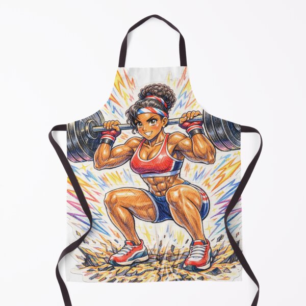 Item preview, Retro Anime Fitness Girl Squat Explosive Power designed and sold by JonelleTshirts.