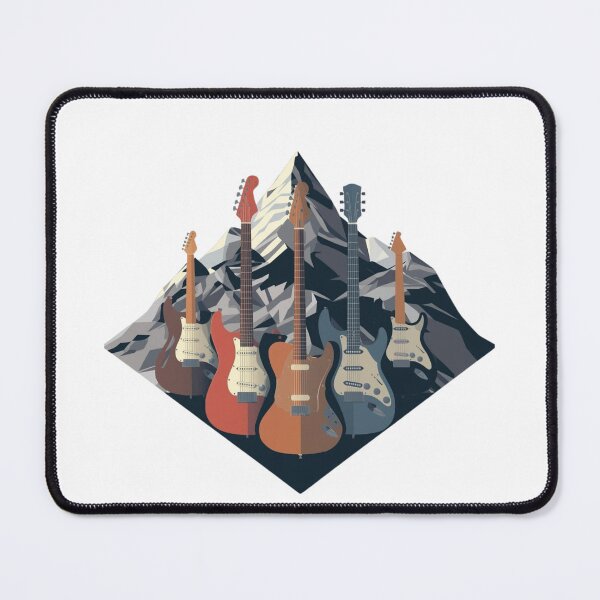 Item preview, Electric guitars in a geometric mountain landscape designed and sold by StormArte.