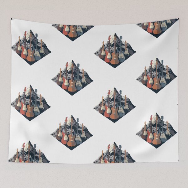 Item preview, Electric guitars in a geometric mountain landscape designed and sold by StormArte.