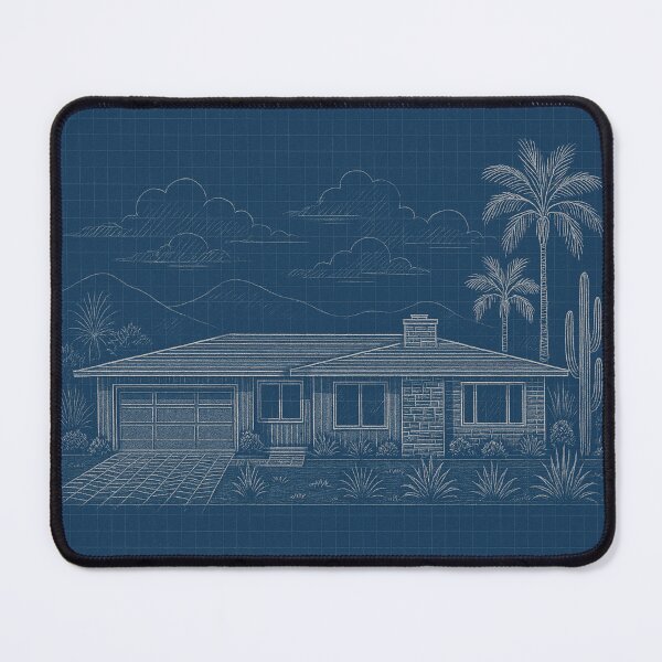 Item preview, Vintage Palm Springs House Plan designed and sold by Jeffsredbubble.