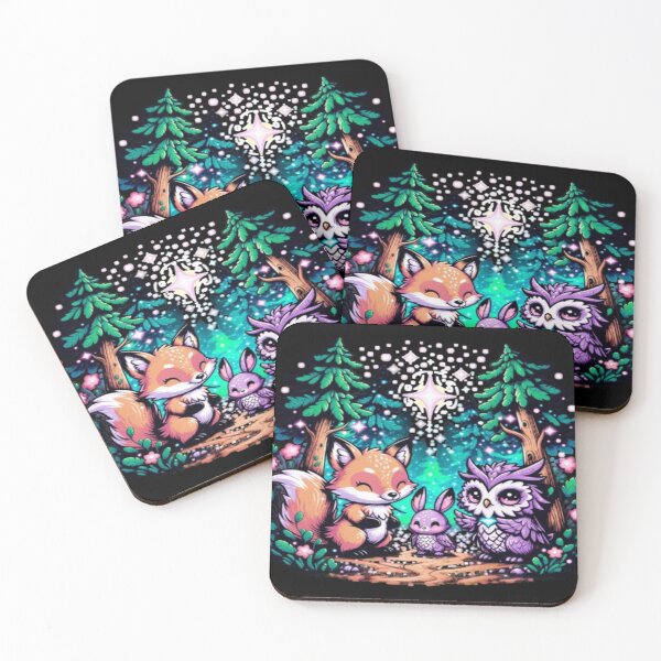 Item preview, Magical Forest Creatures Exploring an Enchanted Forest – Fantasy Illustration designed and sold by GraphGUY.
