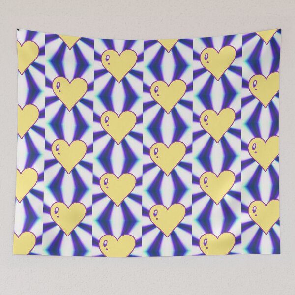 Item preview, Yellow Heart with Blue Ray Background – Colorful and Vibrant Pop Design designed and sold by AstronautMerch.